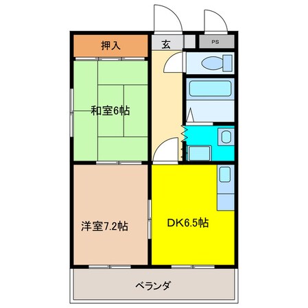 サンシティー中ノ宮Ｂの物件間取画像